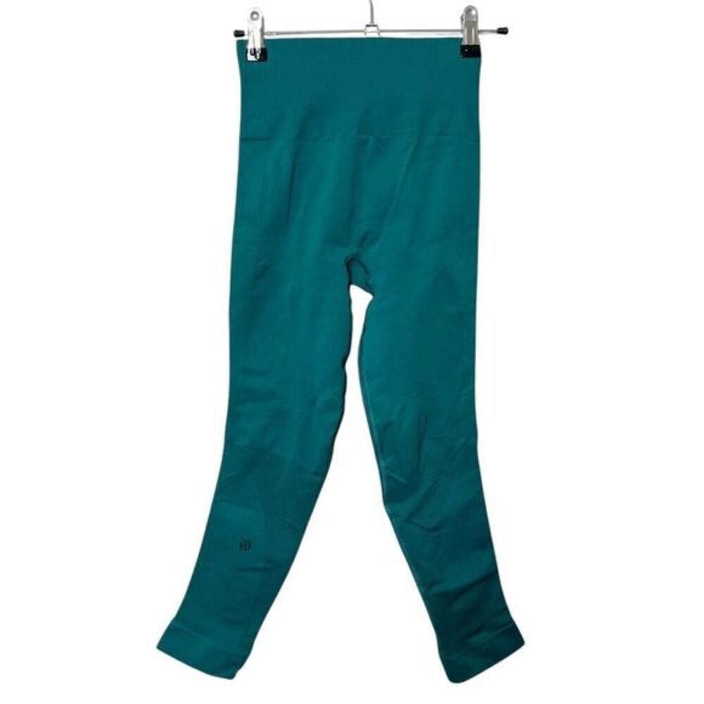 Lululemon Zone In Compression Seamless Leggings Women’s Size 4 Teal Yoga Stretch - Picture 5 of 11